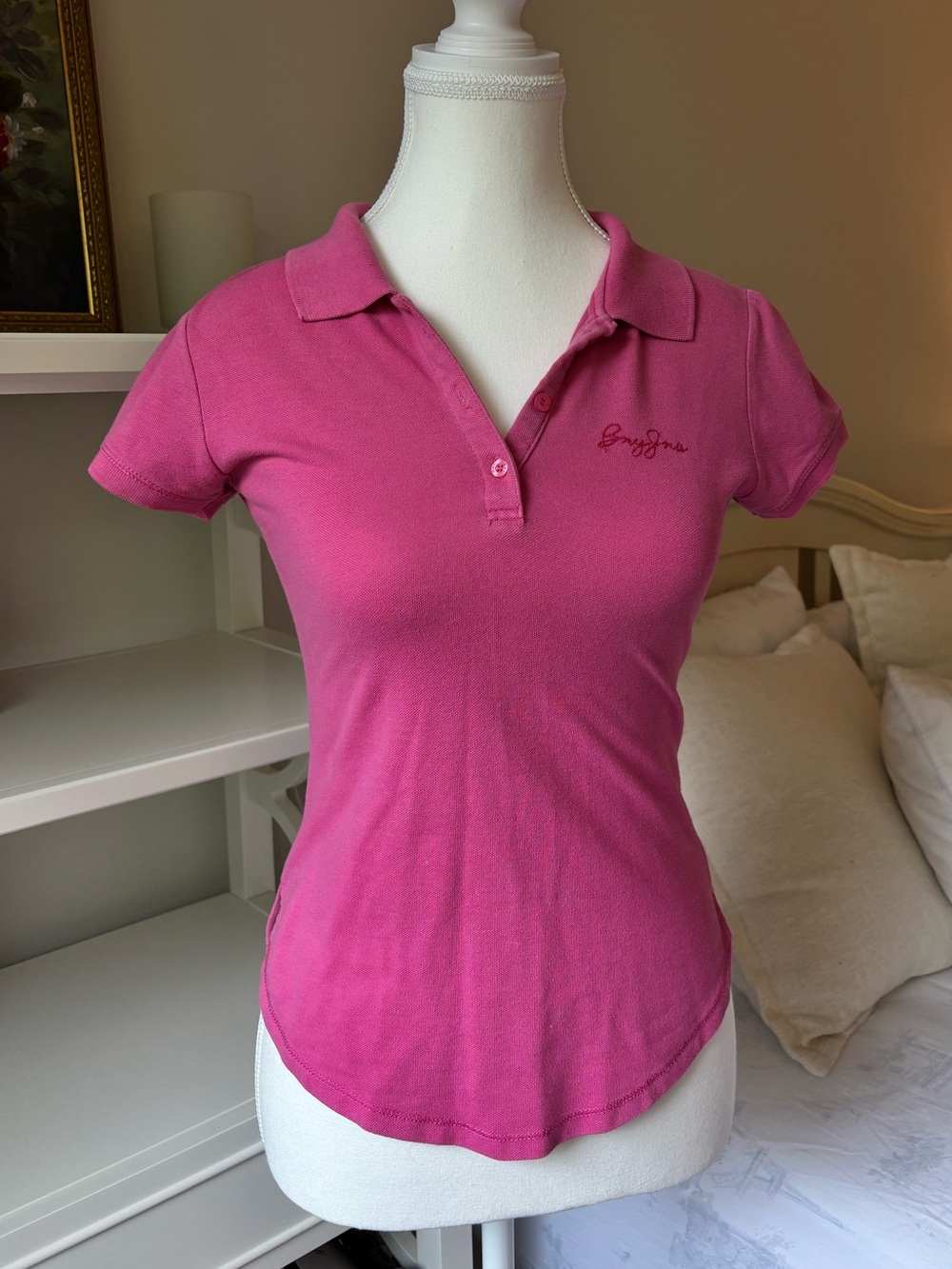 Vintage Pink Short-Sleeve Polo Top